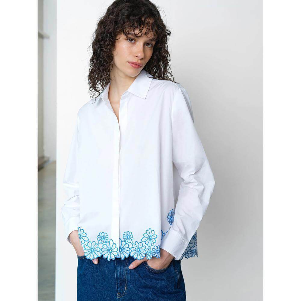 French Connection Cambria Floral Hem Shirt